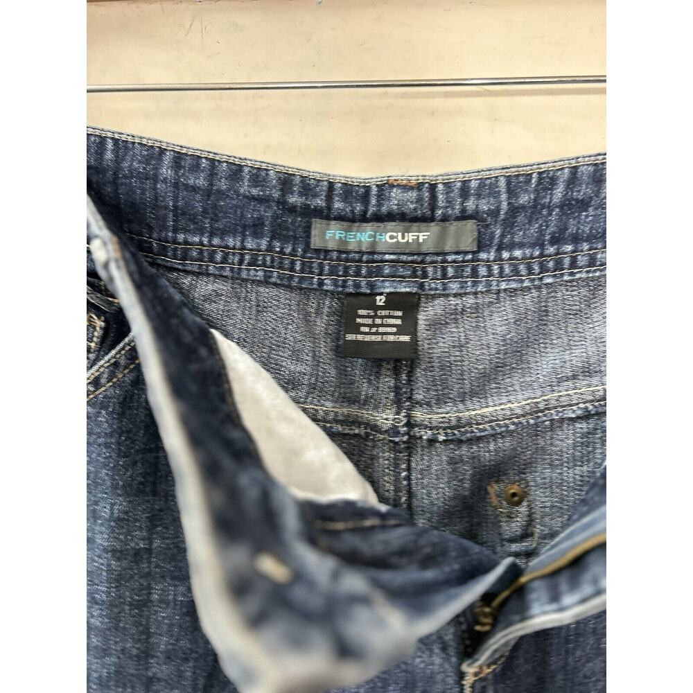 French Cuff Denim‎ Skirt Womens 12 Maxi Faded Western Boho Rockabilly - Picture 9 of 11